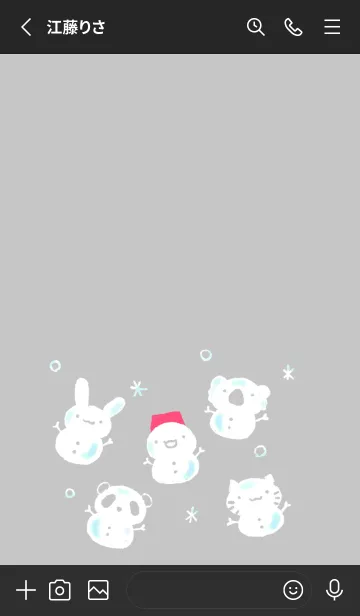 [LINE着せ替え] もにっと雪だるま シンプルの画像2