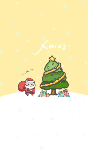 [LINE着せ替え] Happy Christmas Day J-Pale Yellow (bw3)の画像1