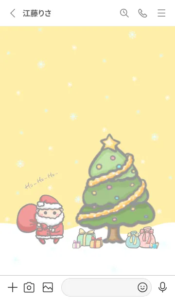 [LINE着せ替え] Happy Christmas Day J-Pale Yellow (bw3)の画像2