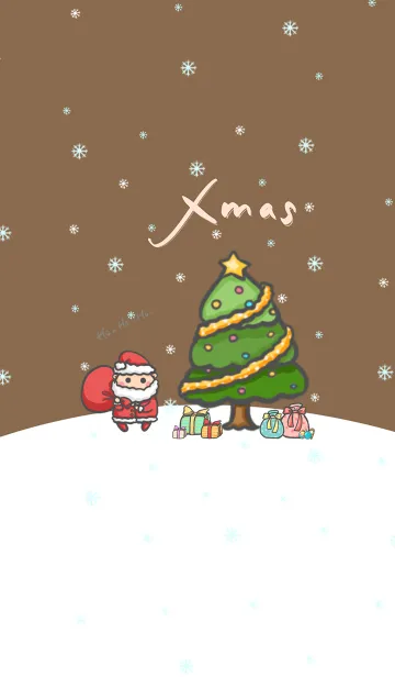 [LINE着せ替え] Happy Christmas Day J-Brown (Br3)の画像1