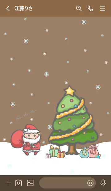 [LINE着せ替え] Happy Christmas Day J-Brown (Br3)の画像2