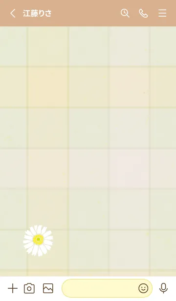 [LINE着せ替え] チェック柄 ガーベラ26の画像2