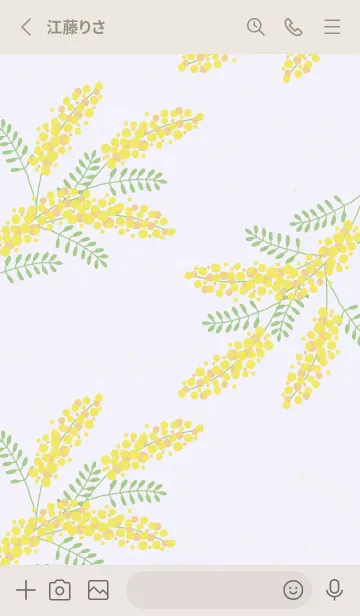 [LINE着せ替え] ミモザ シンプル18の画像2