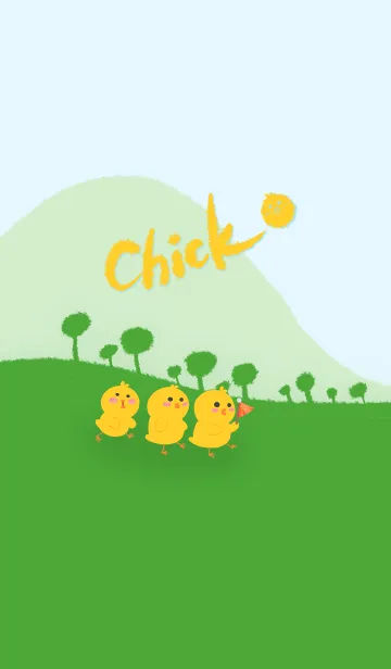 [LINE着せ替え] Little yellow chicken J-blue green (bl4)の画像1