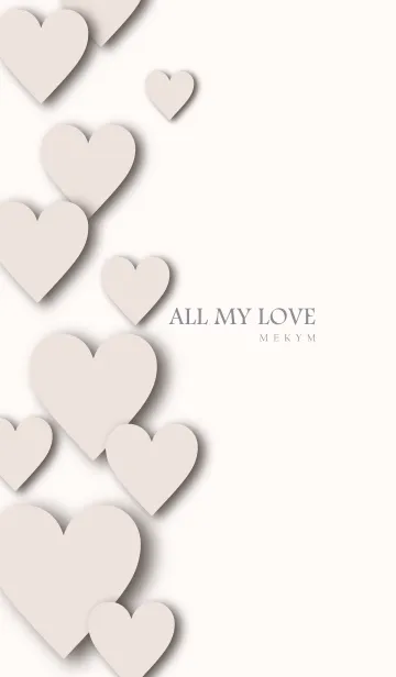 [LINE着せ替え] ALL MY LOVE BEIGEHEART-MEKYM 18の画像1