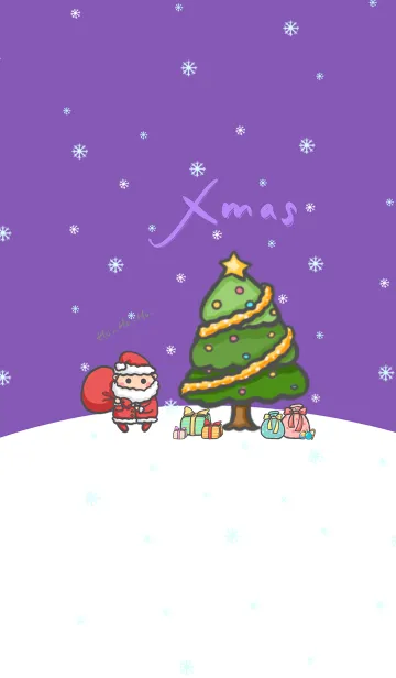[LINE着せ替え] Happy Christmas day J-Purple (Pu1)の画像1