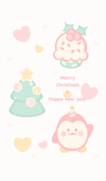 [LINE着せ替え] Pastel Christmas theme 5 :)の画像1