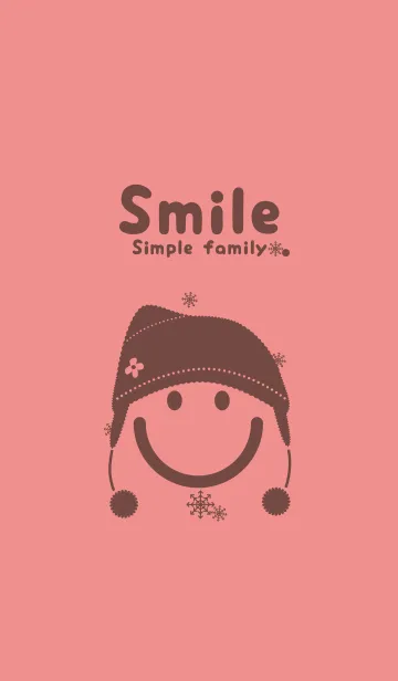 スマイル＆ニット帽 薄紅のLINE着せ替え