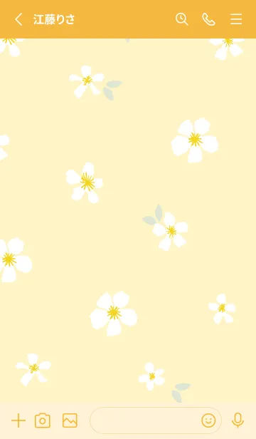 [LINE着せ替え] 白い花 大人カラーの画像2