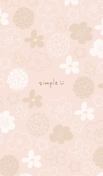 [LINE着せ替え] 白とベージュの花 ピンク5の画像1