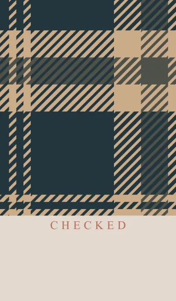 [LINE着せ替え] CHECKED-NAVY BROWN 19の画像1