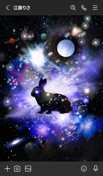 [LINE着せ替え] 運気上昇 宇宙と兎の画像2