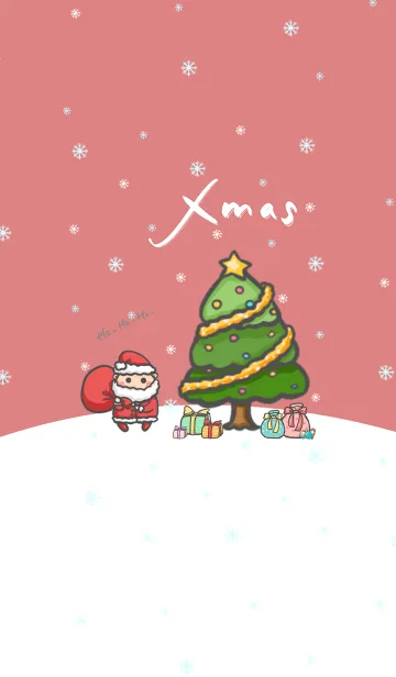 [LINE着せ替え] Happy Christmas J-Grey Red (Be1)の画像1