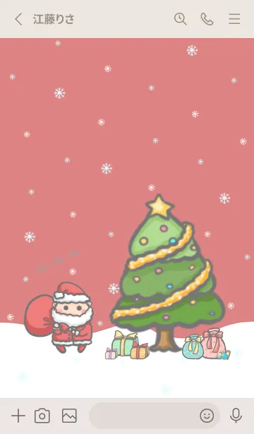 [LINE着せ替え] Happy Christmas J-Grey Red (Be1)の画像2