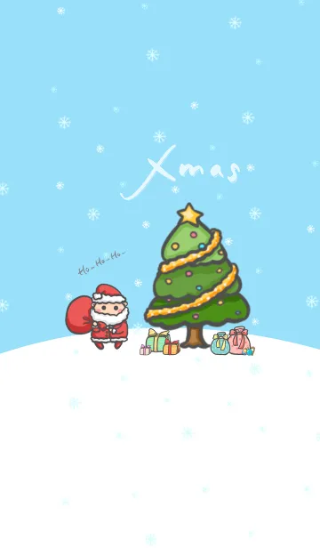 [LINE着せ替え] Happy Christmas day J-Sky Blue (Bl4)の画像1