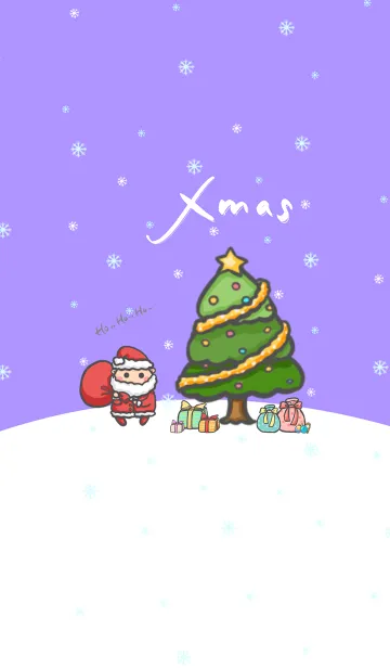 [LINE着せ替え] Happy Christmas J-Purple (bw3)の画像1