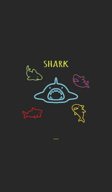 [LINE着せ替え] 黒と黄色 : カラフルなサメの画像1