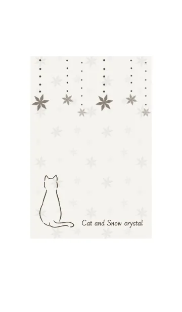 [LINE着せ替え] 猫と雪の結晶 -ライトブラウン-の画像1