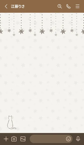 [LINE着せ替え] 猫と雪の結晶 -ライトブラウン-の画像2