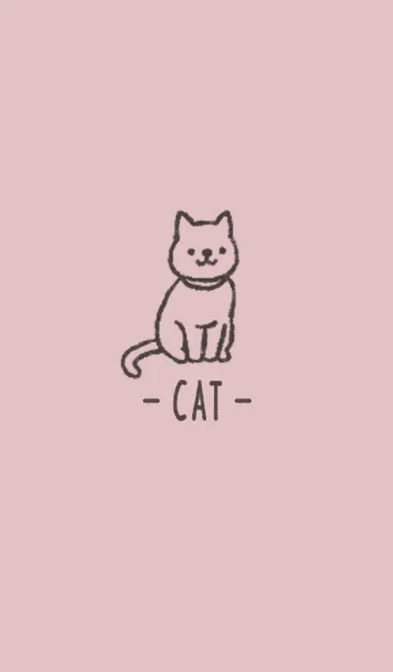 [LINE着せ替え] 落書きニャンコ -猫- ピンクグレーの画像1