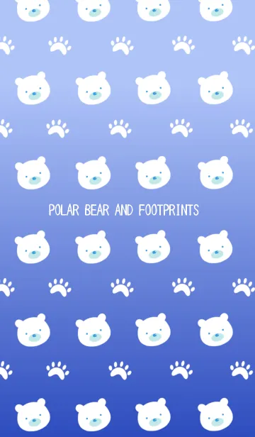 [LINE着せ替え] しろくまと足跡の着せかえ/紺色グラデの画像1