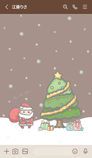 [LINE着せ替え] Happy Christmas Day J-Red Orange (Br2)の画像2