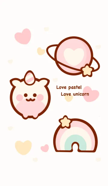 [LINE着せ替え] Love pastel Love unicorn 3の画像1