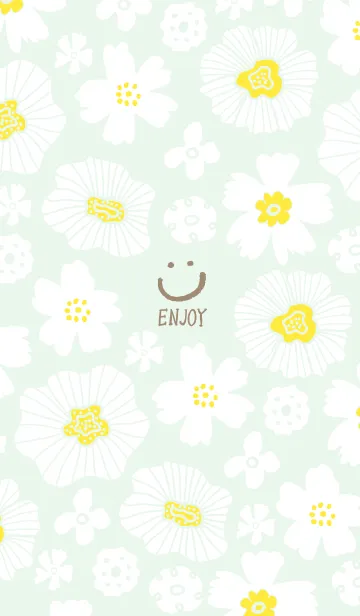 [LINE着せ替え] シンプル2 大人 白い花10の画像1