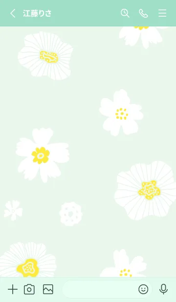 [LINE着せ替え] シンプル2 大人 白い花10の画像2