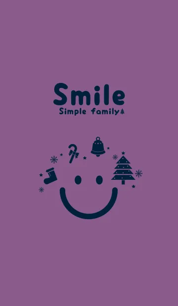 [LINE着せ替え] スマイル＆クリスマスツリー 古代紫の画像1