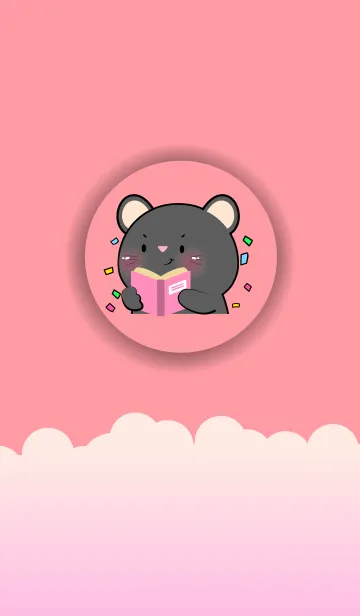 [LINE着せ替え] Simple Black Mouse Love Pink Color (JP)の画像1