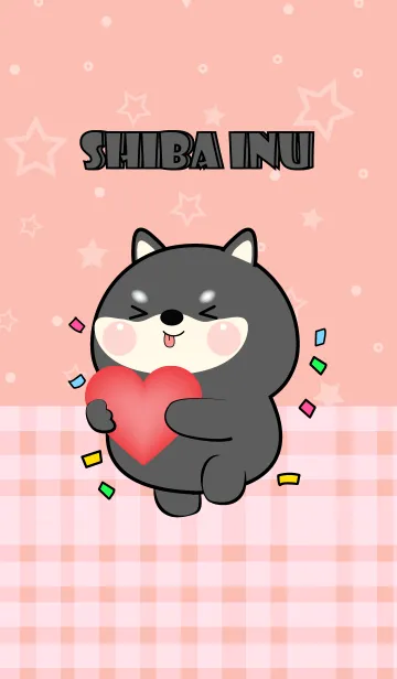 [LINE着せ替え] I Love U Cute Black Shiba Inu Theme (JP)の画像1