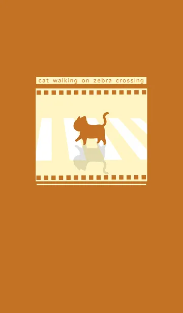 [LINE着せ替え] cat zebra crossing J-yellow (Br5)の画像1