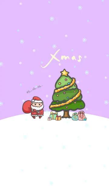 [LINE着せ替え] Happy Christmas Day J-Purple (Ye5)の画像1