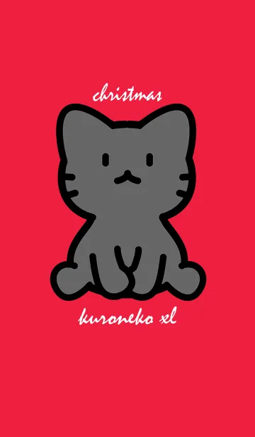 [LINE着せ替え] 黒猫クリスマスレッド XLの画像1