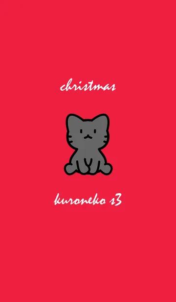 [LINE着せ替え] 黒猫クリスマスレッド s03の画像1