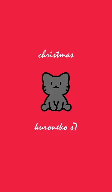 [LINE着せ替え] 黒猫クリスマスレッド s07の画像1