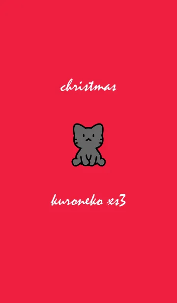 [LINE着せ替え] 黒猫クリスマスレッド xs03の画像1