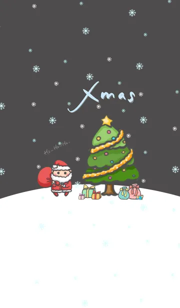 [LINE着せ替え] Happy Christmas Day J-Dark Gray (Bl5)の画像1