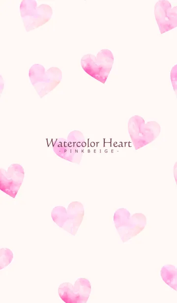 [LINE着せ替え] WatercolorHeart - PINKBEIGE 6の画像1