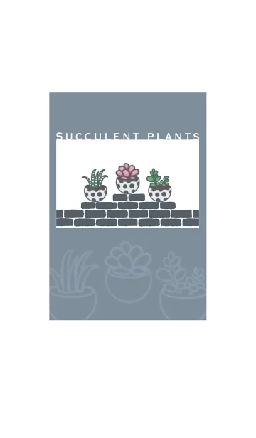 [LINE着せ替え] Succulents J-Grey Indigo (bw3)の画像1
