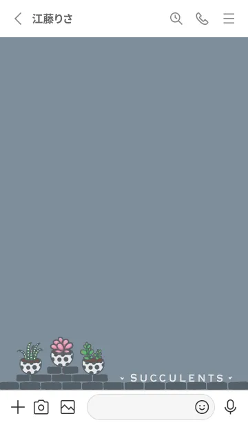 [LINE着せ替え] Succulents J-Grey Indigo (bw3)の画像2