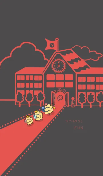 [LINE着せ替え] Yellow Duck School fun-Dark Gray (Re1)の画像1