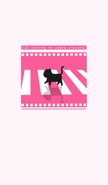 [LINE着せ替え] cat zebra crossing J-pink (Pi1)の画像1