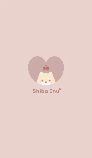 [LINE着せ替え] 柴犬2プレゼント[ピンクオレンジ]の画像1