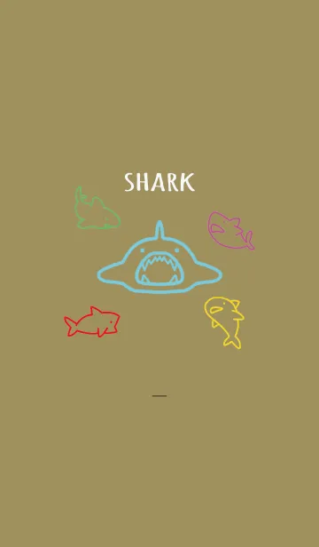 [LINE着せ替え] 茶色 : カラフルなサメの画像1