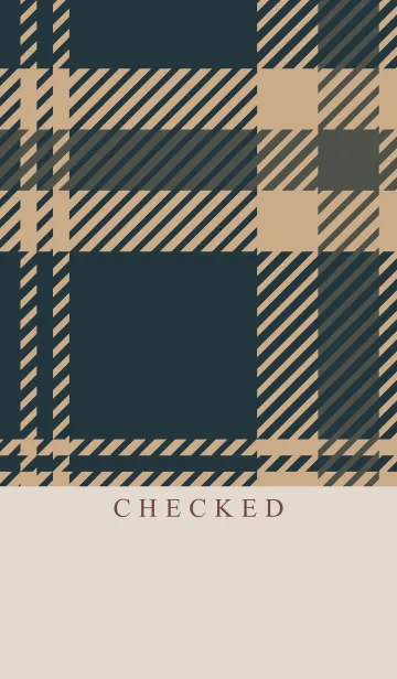 [LINE着せ替え] CHECKED-NAVY BROWN 22の画像1