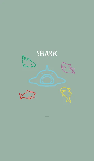 [LINE着せ替え] ベージュとカーキ : カラフルなサメの画像1