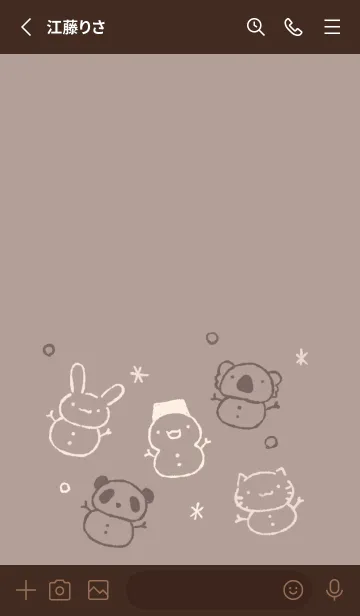 [LINE着せ替え] もにっと雪だるま チョコレートの画像2