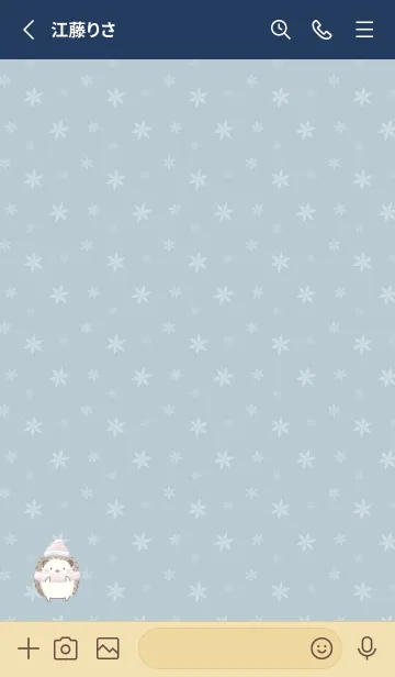 [LINE着せ替え] ハリネズミと冬 -ブルー-の画像2